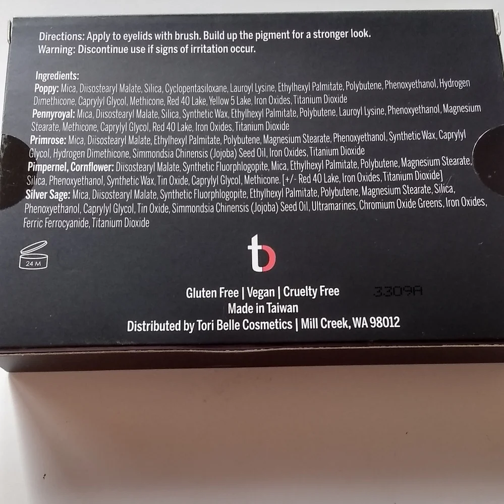 Tori Belle Wildflowers Eyeshadow Palette NWT